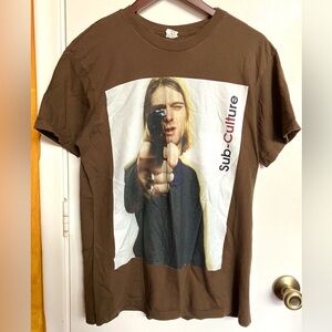 Amazing Vintage Kurt Cobain Sub-Culture Brown Graphic Tee
